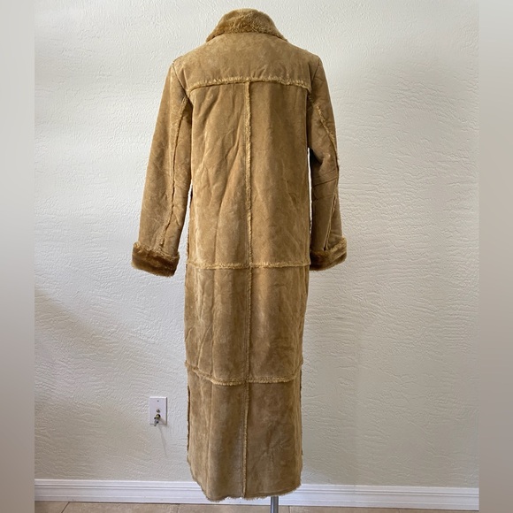VTG Brandon Thomas 100% suede Leather Faux Fur Trench Coat  - Hippie size Large - Picture 4 of 16